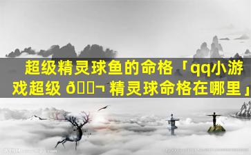 超级精灵球鱼的命格「qq小游戏超级 🐬 精灵球命格在哪里」